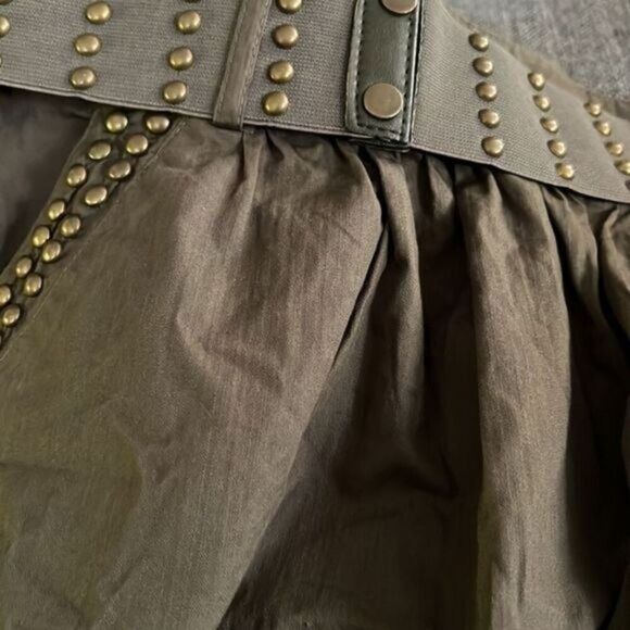 Passport Women’s Brown Studded Mini Skirt with Belt – Size M Utility Boho Style - Picture 6 of 6
